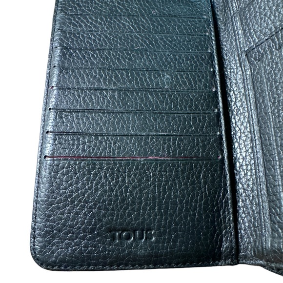 Tous Black Leather Zippered Wallet 7.5” X 4” - Picture 7 of 8